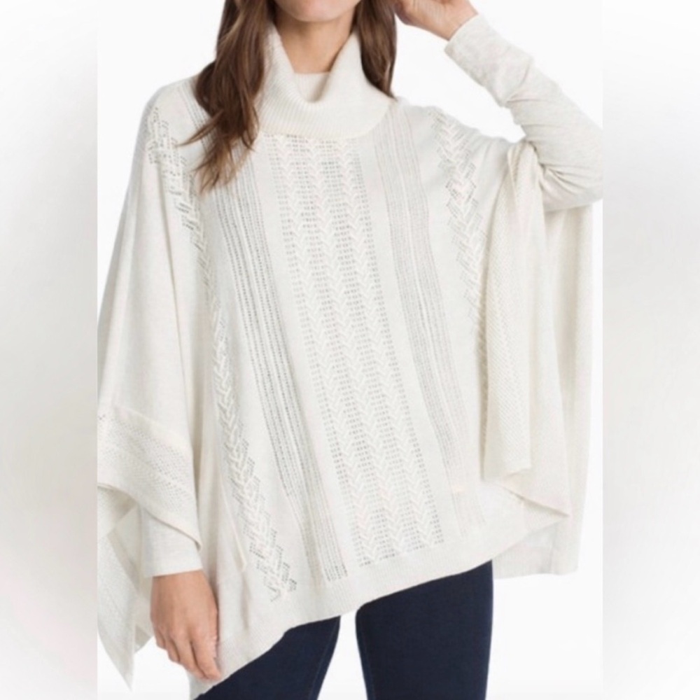 WHBM Cream Sweater Poncho